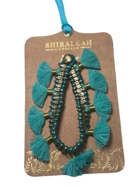 Anthropologie Shiraleah Jewelry Felicity bracelet tassels in turquoise bohemian